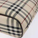 BURBERRY Nova Check Tote Bag Nylon Beige Silver Auth hk2951-9
