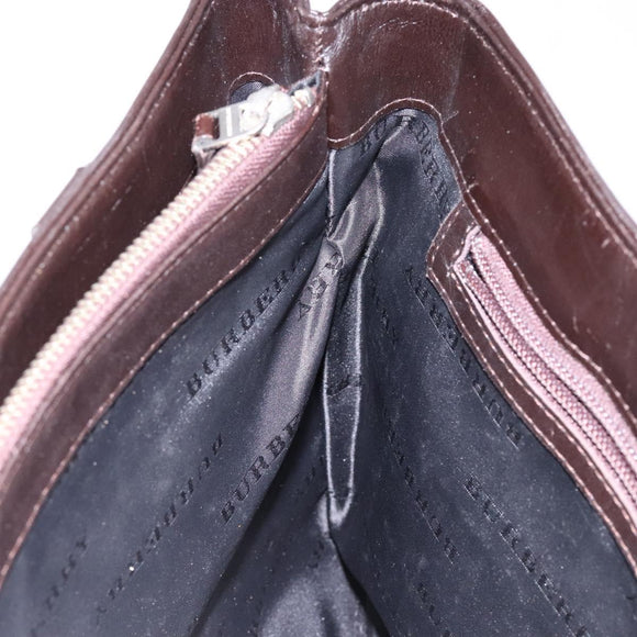 BURBERRY Nova Check Tote Bag Nylon Beige Silver Auth hk2951