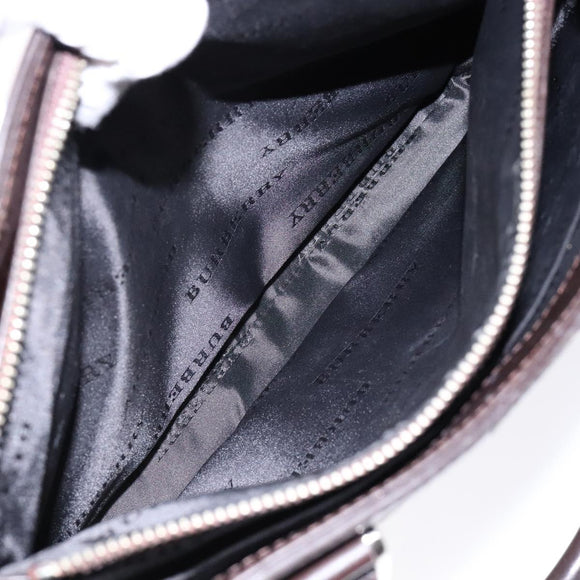 BURBERRY Nova Check Tote Bag Nylon Beige Silver Auth hk2951