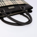 BURBERRY Nova Check Tote Bag Nylon Beige Silver Auth hk2951-7