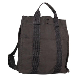 HERMES Her Line A Dos MM Backpack Canvas Gray Silver Auth hk2953