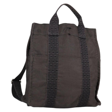 HERMES Her Line A Dos MM Backpack Canvas Gray Silver Auth hk2953