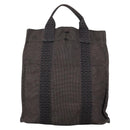 HERMES Her Line A Dos MM Backpack Canvas Gray Silver Auth hk2953-13