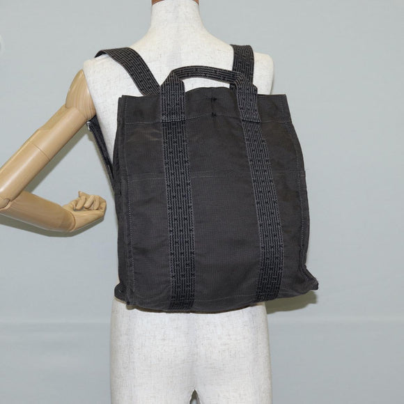 HERMES Her Line A Dos MM Backpack Canvas Gray Silver Auth hk2953