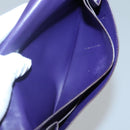 HERMES Dogon GM Wallet Leather Purple Silver Auth hk2954-10