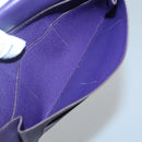 HERMES Dogon GM Wallet Leather Purple Silver Auth hk2954-11