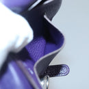 HERMES Dogon GM Wallet Leather Purple Silver Auth hk2954-18