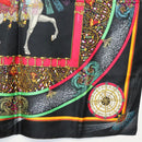 HERMES Carre 90 Scarf ""FEUX D' ARTIFICE"" Silk Black Auth hk2955-10