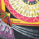 HERMES Carre 90 Scarf ""FEUX D' ARTIFICE"" Silk Black Auth hk2955-11