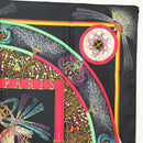 HERMES Carre 90 Scarf ""FEUX D' ARTIFICE"" Silk Black Auth hk2955-4