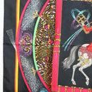 HERMES Carre 90 Scarf ""FEUX D' ARTIFICE"" Silk Black Auth hk2955-5