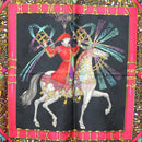 HERMES Carre 90 Scarf ""FEUX D' ARTIFICE"" Silk Black Auth hk2955-6