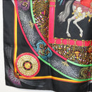 HERMES Carre 90 Scarf ""FEUX D' ARTIFICE"" Silk Black Auth hk2955-8