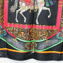 HERMES Carre 90 Scarf ""FEUX D' ARTIFICE"" Silk Black Auth hk2955-9