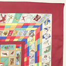 HERMES Carre 90 Scarf ""CORRESPONDANCE"" Silk Bordeaux Auth hk2956-4