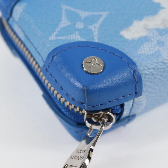 LOUIS VUITTON Monogram Clouds Trunk Necklace Wallet Blue M45440 Auth hk2959SAM