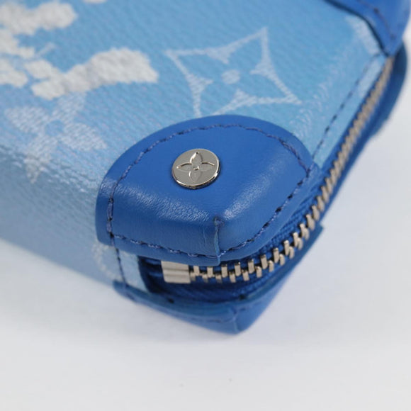 LOUIS VUITTON Monogram Clouds Trunk Necklace Wallet Blue M45440 Auth hk2959M