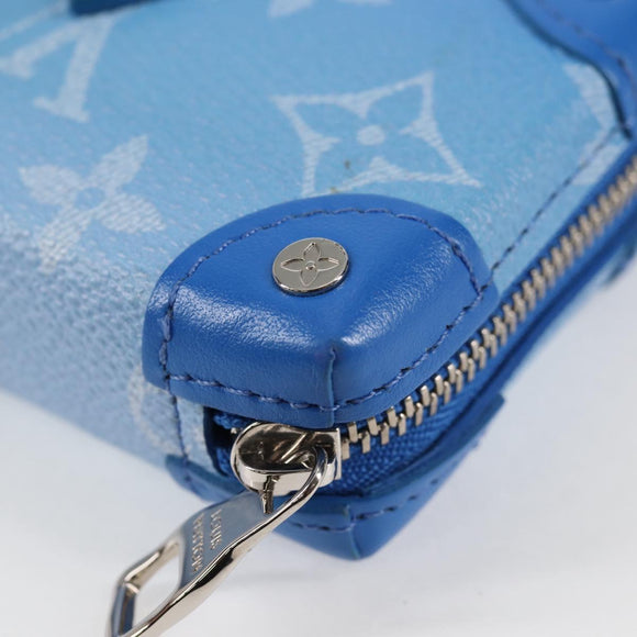 LOUIS VUITTON Monogram Clouds Trunk Necklace Wallet Blue M45440 Auth hk2959SAM