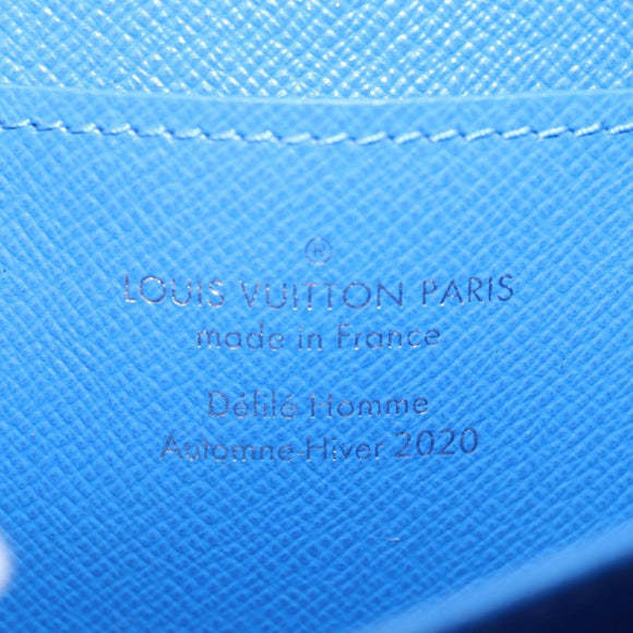 LOUIS VUITTON Monogram Clouds Trunk Necklace Wallet Blue M45440 Auth hk2959M