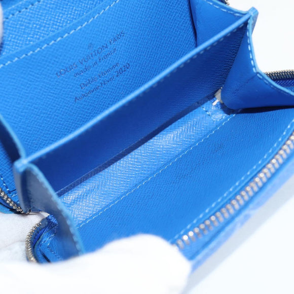 LOUIS VUITTON Monogram Clouds Trunk Necklace Wallet Blue M45440 Auth hk2959SAM