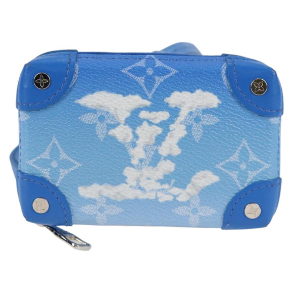 LOUIS VUITTON Monogram Clouds Trunk Necklace Wallet Blue M45440 Auth hk2959SAM