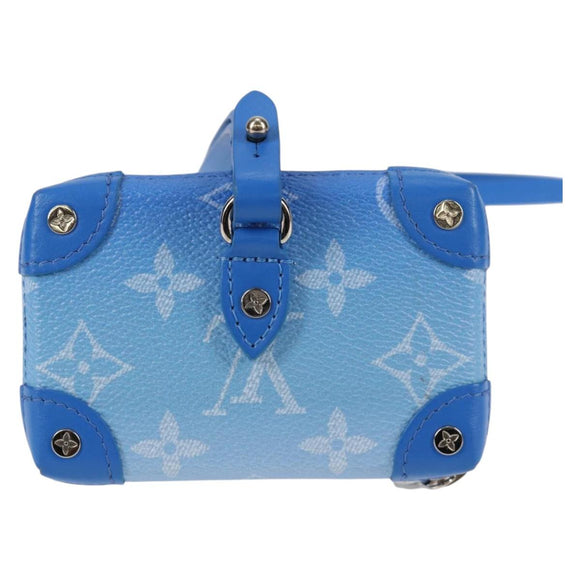 LOUIS VUITTON Monogram Clouds Trunk Necklace Wallet Blue M45440 Auth hk2959M