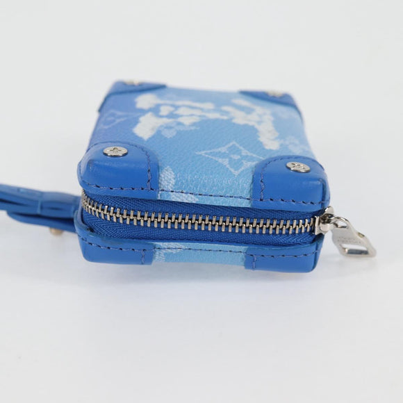 LOUIS VUITTON Monogram Clouds Trunk Necklace Wallet Blue M45440 Auth hk2959SAM