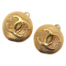 CHANEL Earring Metal Gold CC Auth hk2961-1