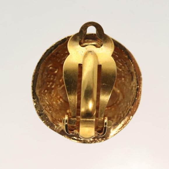 CHANEL Earring Metal Gold CC Auth hk2961