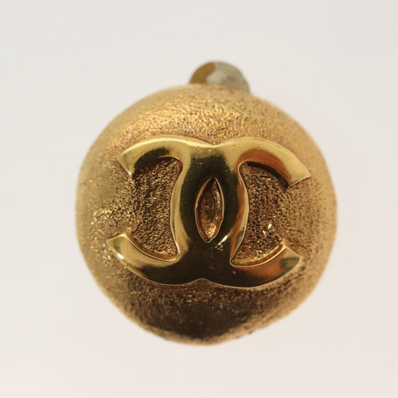 CHANEL Earring Metal Gold CC Auth hk2961