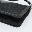 Christian Dior Trotter Canvas Shoulder Bag Black Silver Auth hk2968A-14