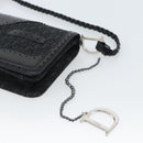 Christian Dior Trotter Canvas Shoulder Bag Black Silver Auth hk2968A-16