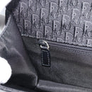 Christian Dior Trotter Canvas Shoulder Bag Black Silver Auth hk2968A-22