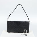 Christian Dior Trotter Canvas Shoulder Bag Black Silver Auth hk2968A-25