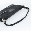 Christian Dior Trotter Canvas Shoulder Bag Black Silver Auth hk2968A-7