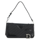 Christian Dior Trotter Canvas Shoulder Bag Black Silver Auth hk2968V-1