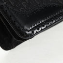 Christian Dior Trotter Canvas Shoulder Bag Black Silver Auth hk2968V-9