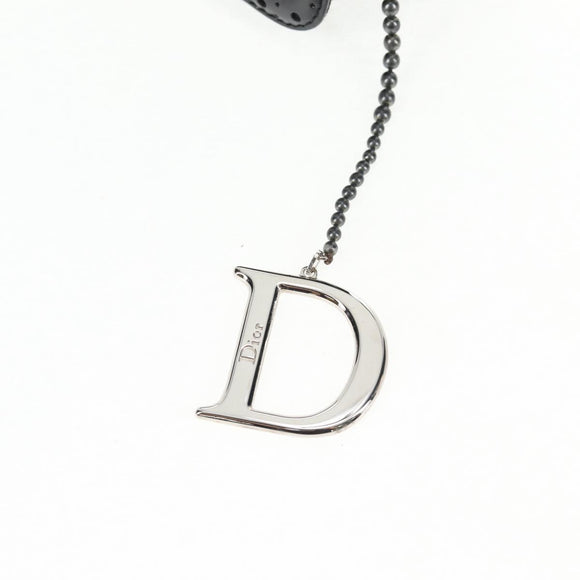 Christian Dior Trotter Canvas Shoulder Bag Black Silver Auth hk2968V