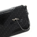 Christian Dior Trotter Canvas Shoulder Bag Black Silver Auth hk2968V-19