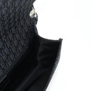Christian Dior Trotter Canvas Shoulder Bag Black Silver Auth hk2968V-23