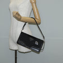 Christian Dior Trotter Canvas Shoulder Bag Black Silver Auth hk2968V-26