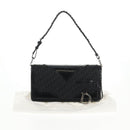 Christian Dior Trotter Canvas Shoulder Bag Black Silver Auth hk2968V-12