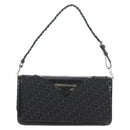 Christian Dior Trotter Canvas Shoulder Bag Black Silver Auth hk2968V-2