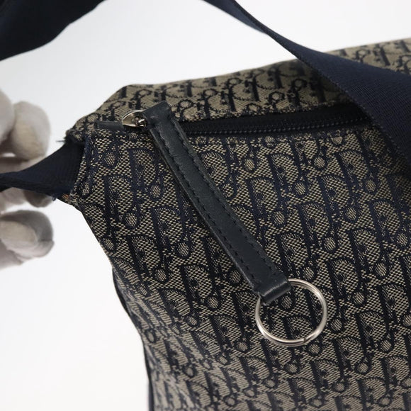 Christian Dior Trotter Canvas Shoulder Bag Navy Auth hk2969