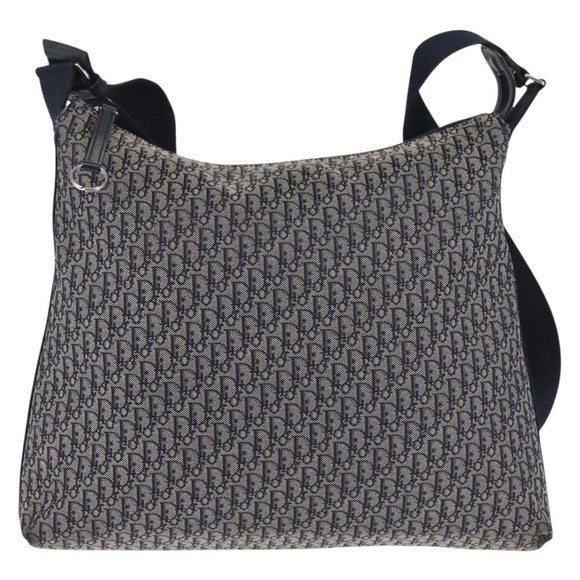 Christian Dior Trotter Canvas Shoulder Bag Navy Auth hk2969