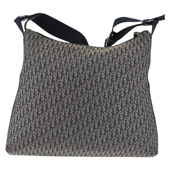 Christian Dior Trotter Canvas Shoulder Bag Navy Auth hk2969