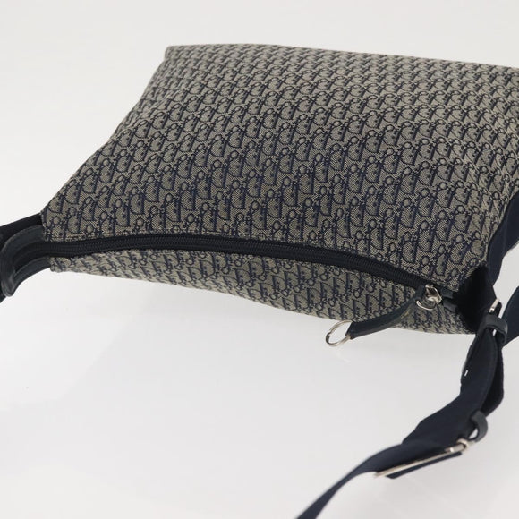 Christian Dior Trotter Canvas Shoulder Bag Navy Auth hk2969