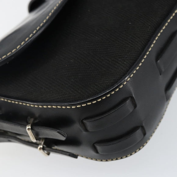 FENDI Shoulder Bag Leather Black Auth hk2970