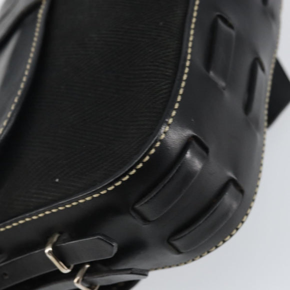 FENDI Shoulder Bag Leather Black Auth hk2970