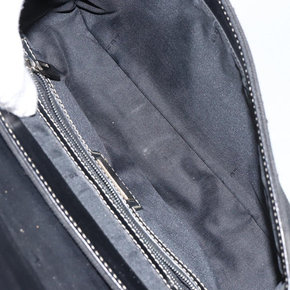 FENDI Shoulder Bag Leather Black Auth hk2970